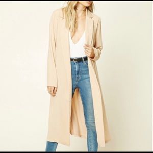 Forever 21 Long Tan Trench Coat